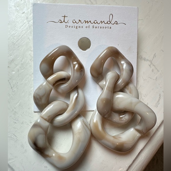 St. Armands Dangle Marble Earrings - Picture 1 of 4